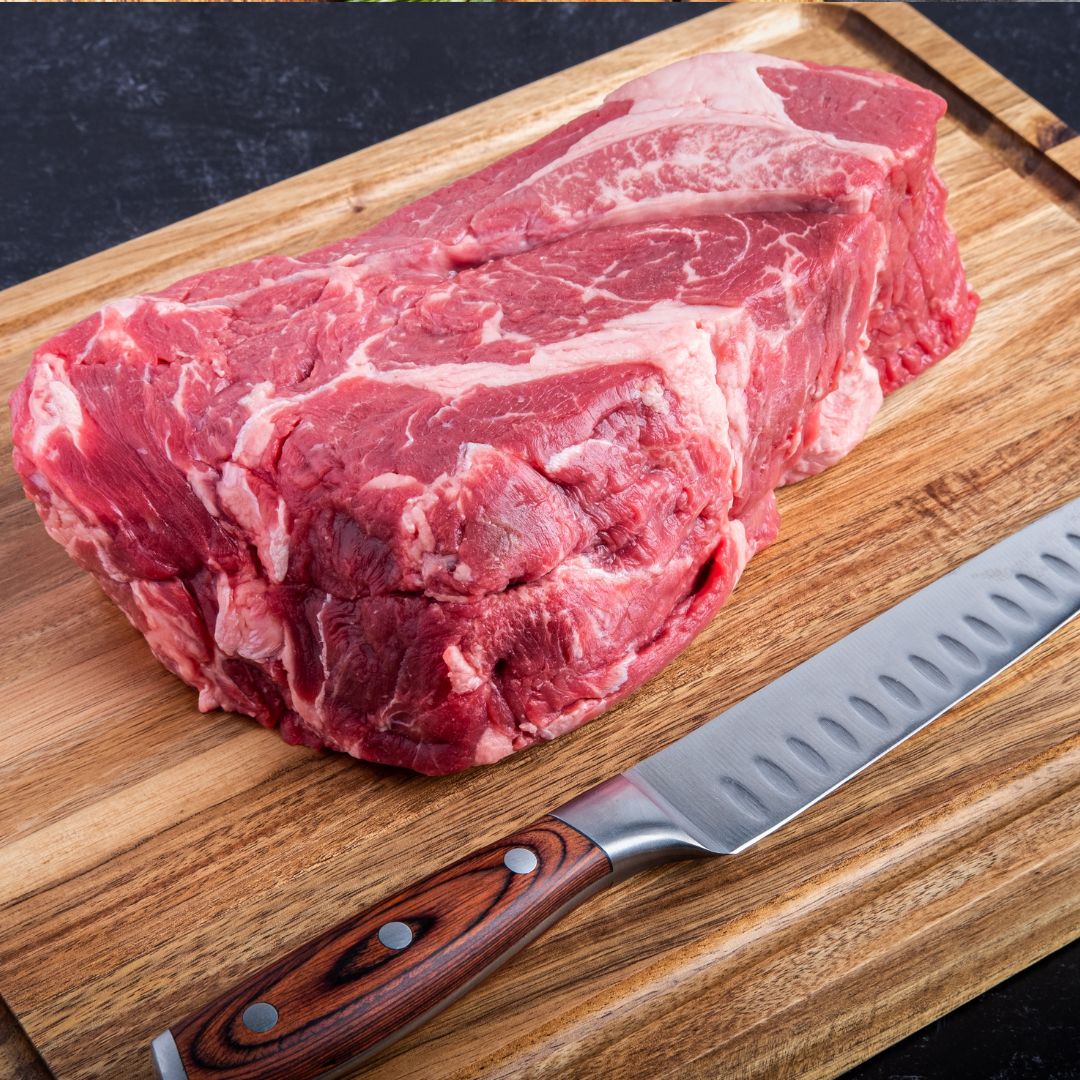 Chuck roast from grass-fed, grain-finished cattle at L&S Farms