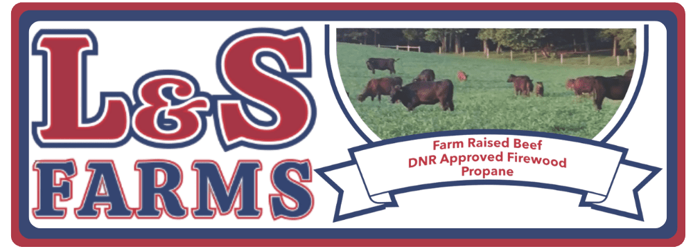 Rectangle Logo - Transparent Background Logo for L&S Farms where the raise beef and eggs on pasture