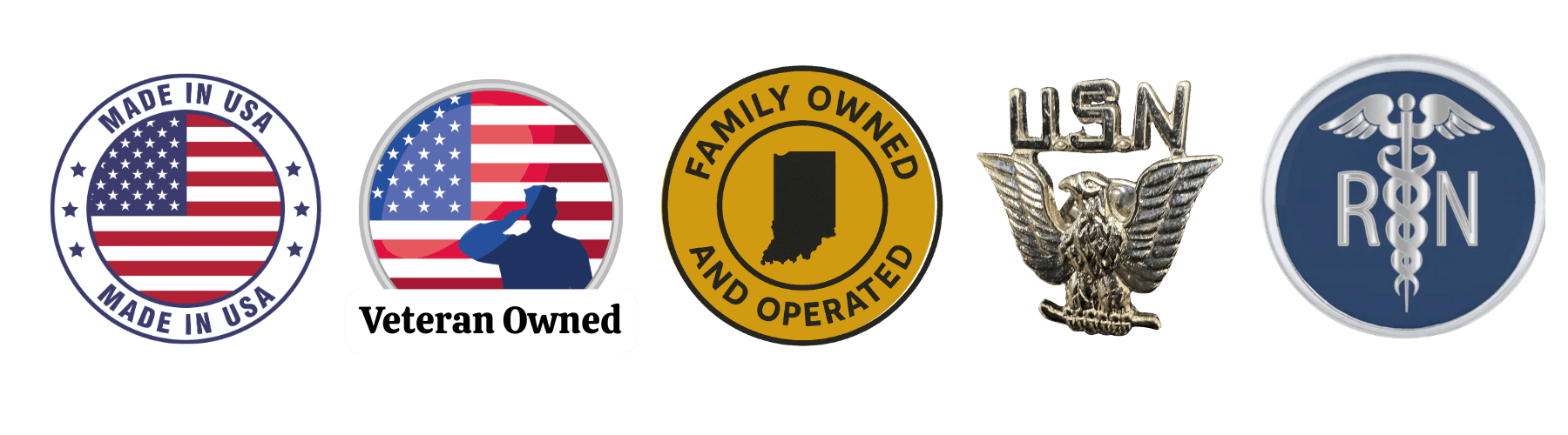 rearrange 4 made in USA, Veteran owned, Family Owned, USN, RN